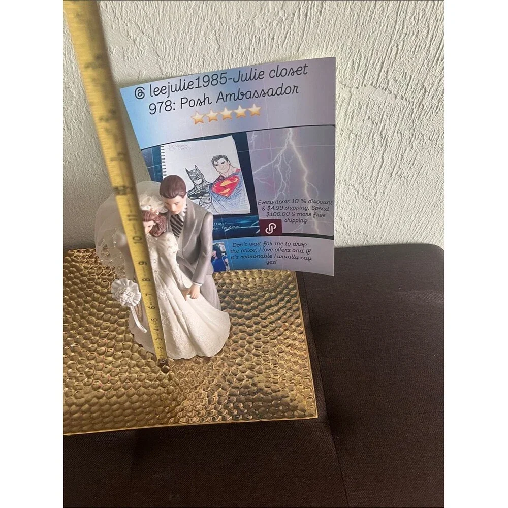 2250”6x10”Musical Classic Bridal Porcelain Decor- White Bride & Gray Groom